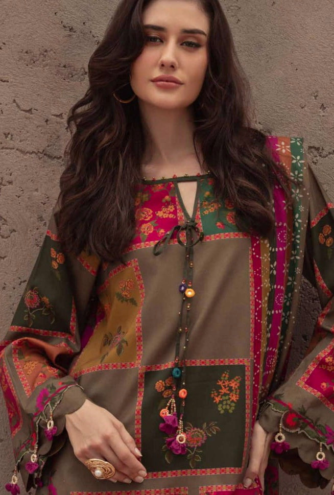 Charizma Unstitched Linen Collection - Brown