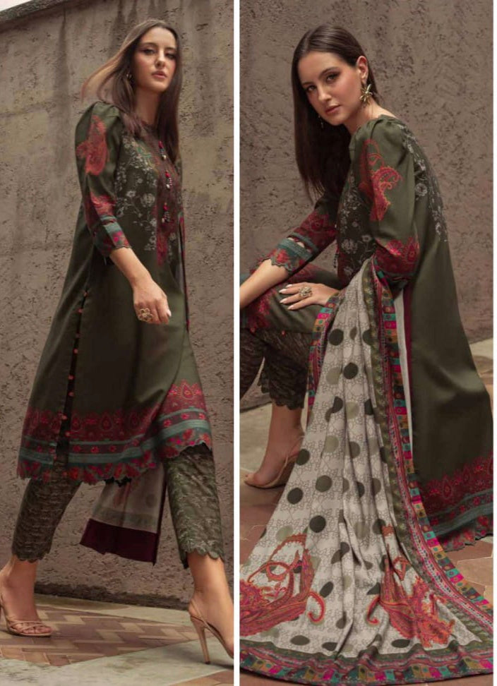 Charizma Unstitched Linen Collection - Green