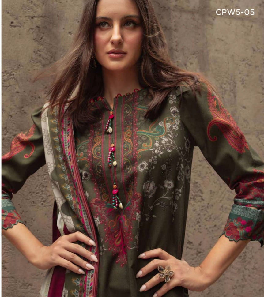 Charizma Unstitched Linen Collection - Green