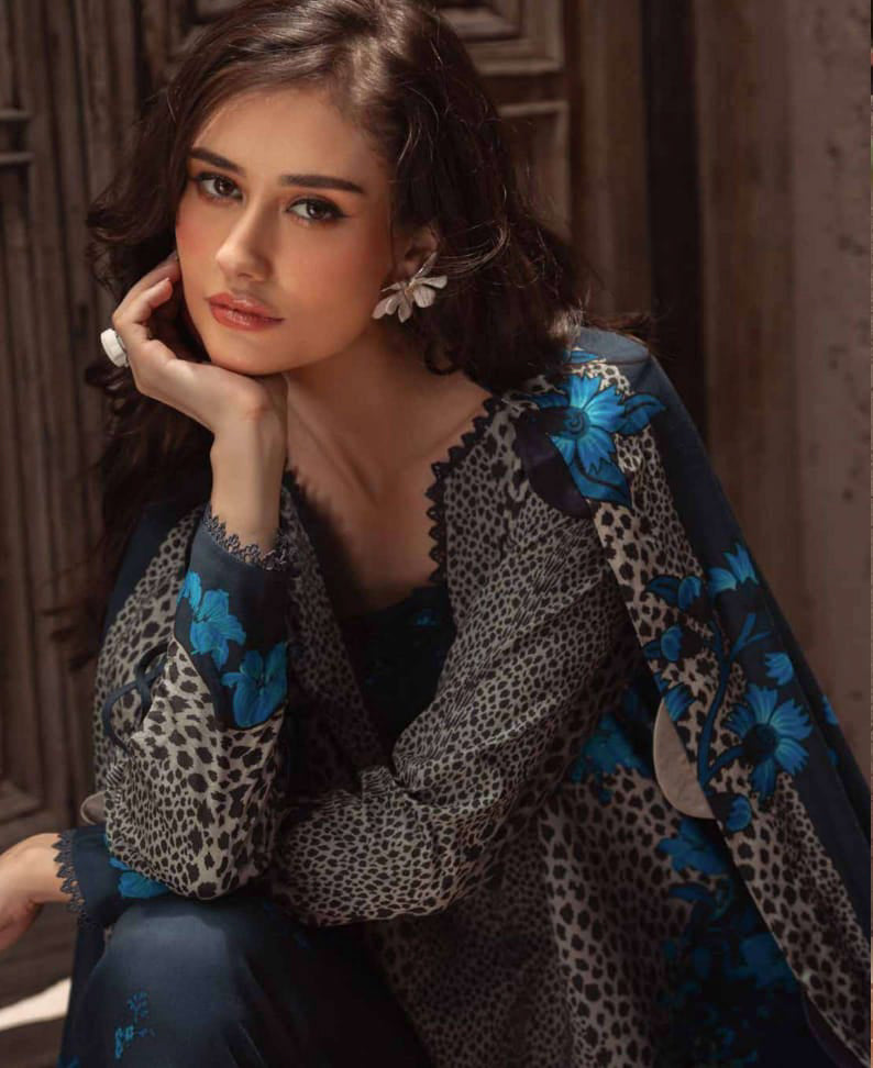 Charizma Unstitched Linen Collection - Navy Blue