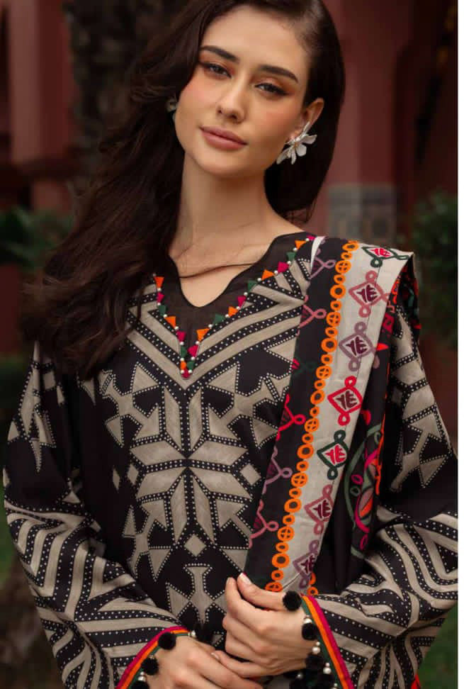 Charizma Unstitched Linen Collection - Black