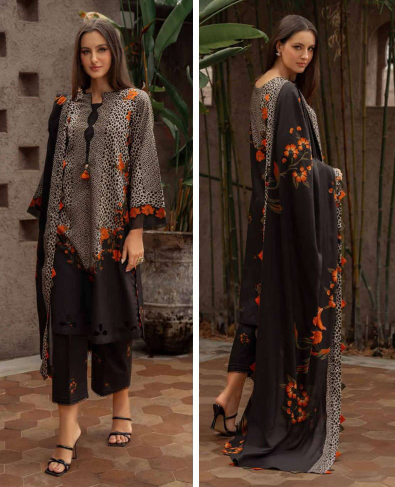 Charizma Unstitched Linen Collection - White/Black