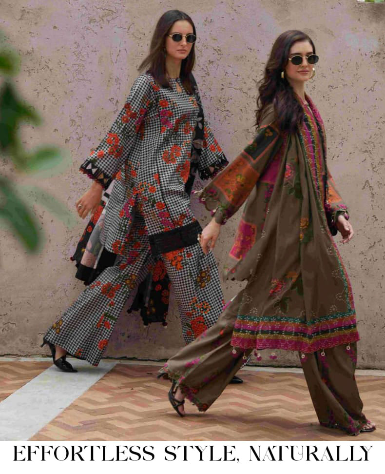 Charizma Unstitched Linen Collection - White/Black Check