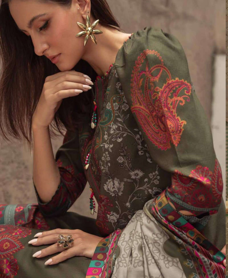 Charizma Unstitched Linen Collection - Green