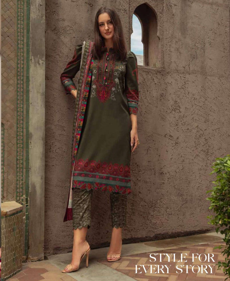 Charizma Unstitched Linen Collection - Green