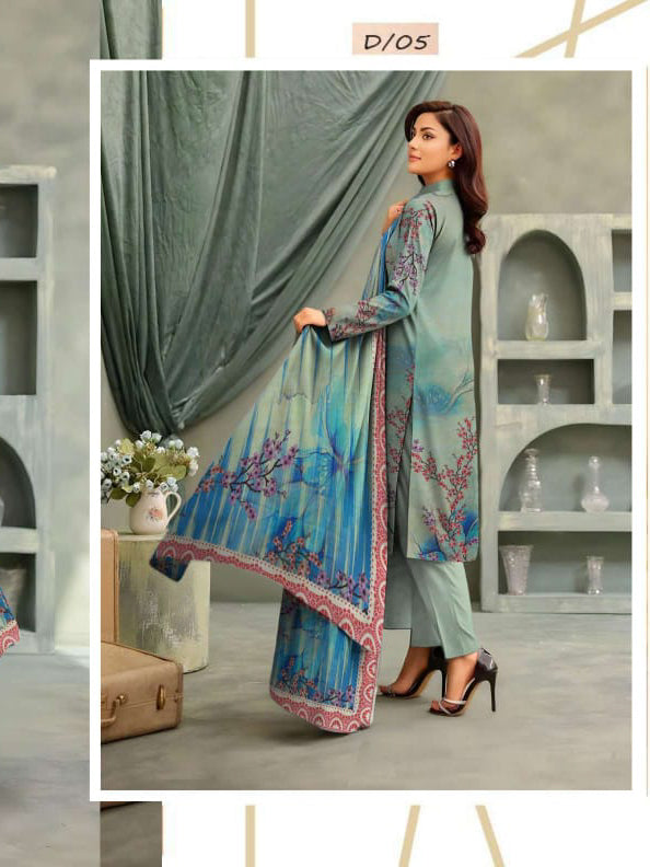 Angelica Digital Staple Zari Slub - Light Olive Green