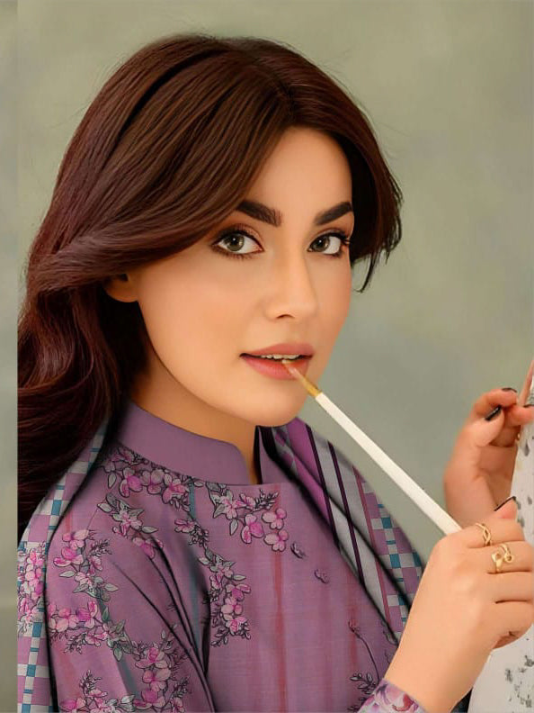 Angelica Digital Staple Zari Slub - Purple