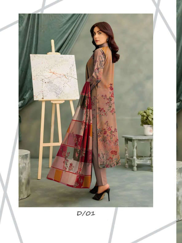 Angelica Digital Staple Zari Slub - Light Red