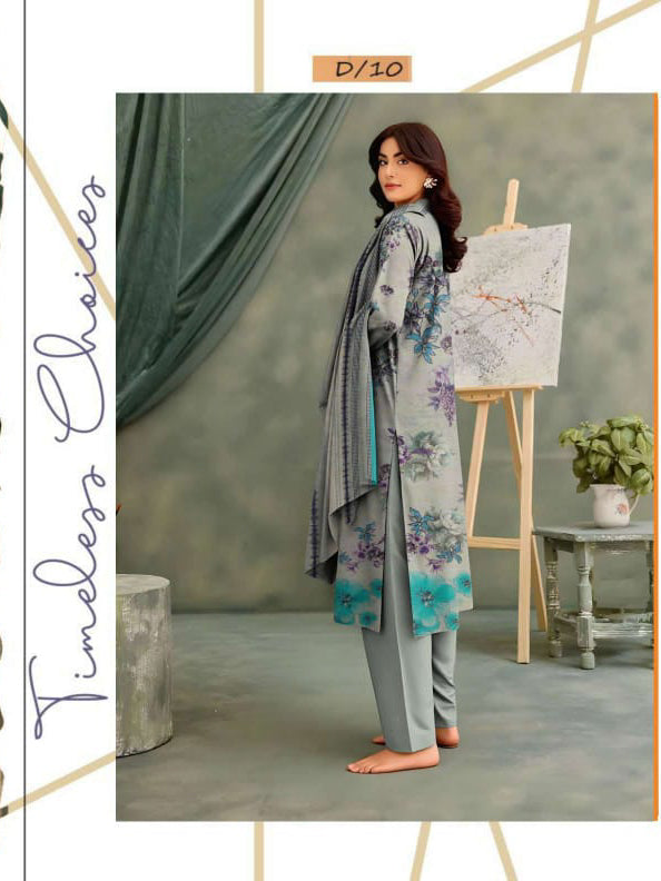 Angelica Digital Staple Zari Slub - Grey