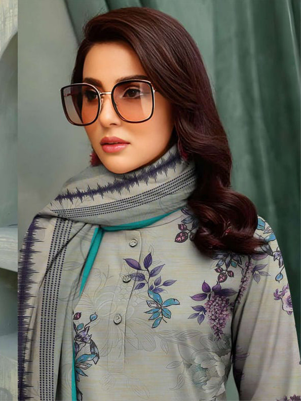 Angelica Digital Staple Zari Slub - Grey