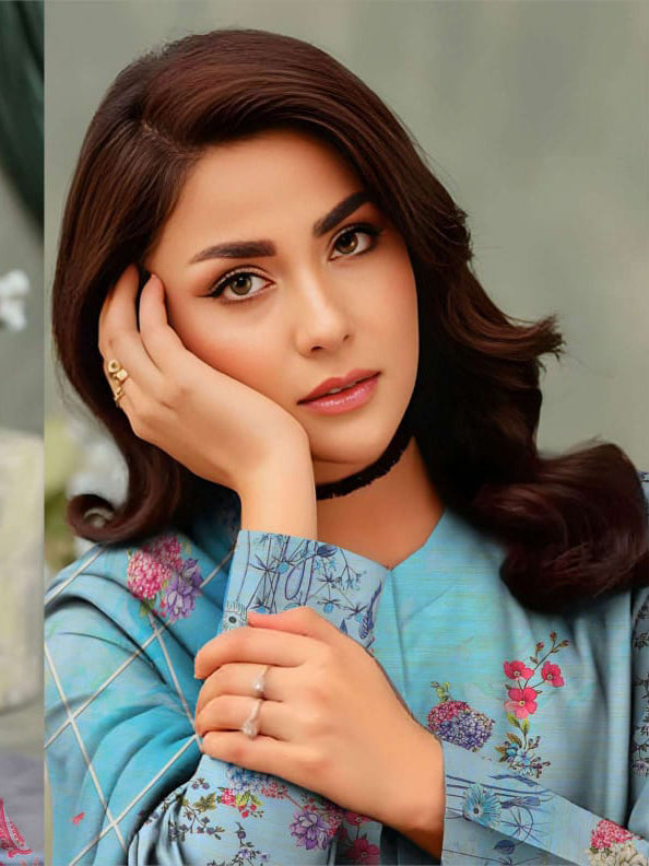 Angelica Digital Staple Zari Slub - Sky Blue