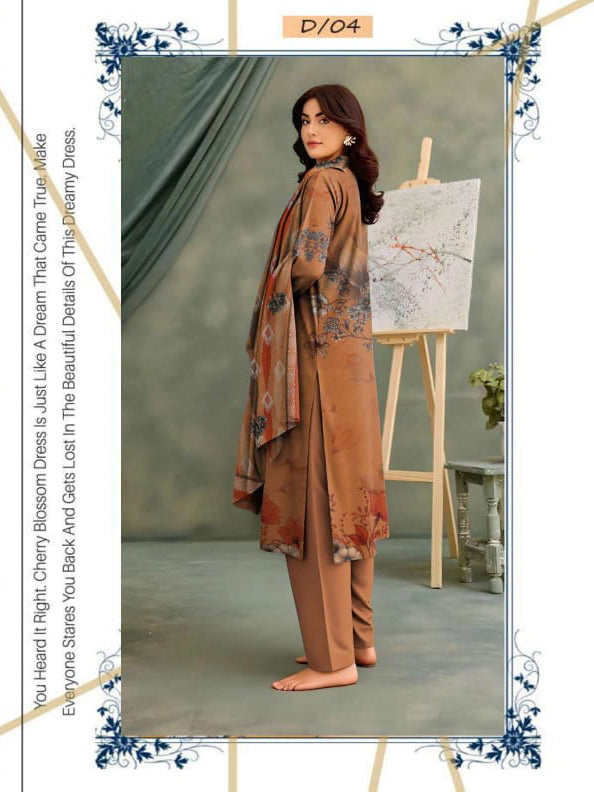 Angelica Digital Staple Zari Slub - Orange