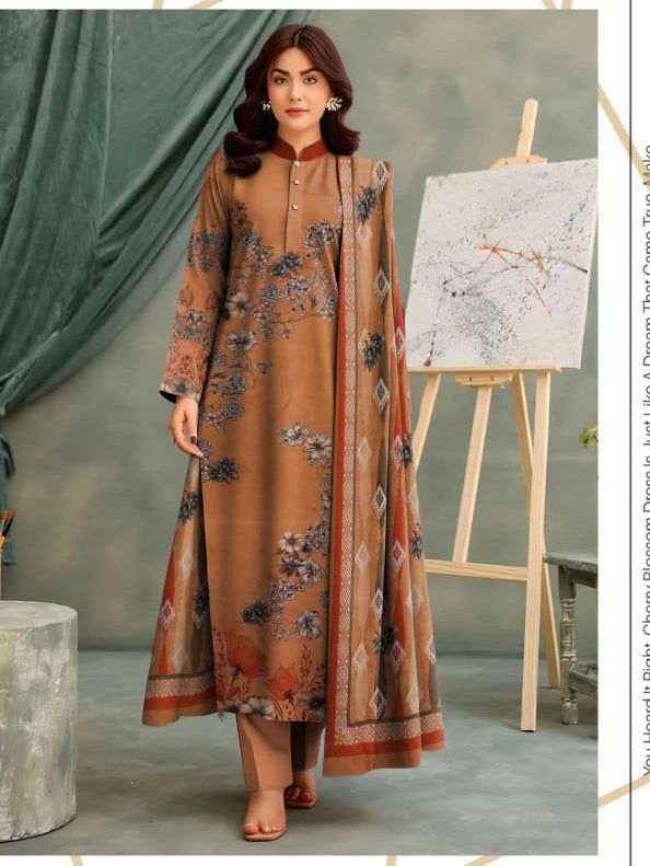 Angelica Digital Staple Zari Slub - Orange